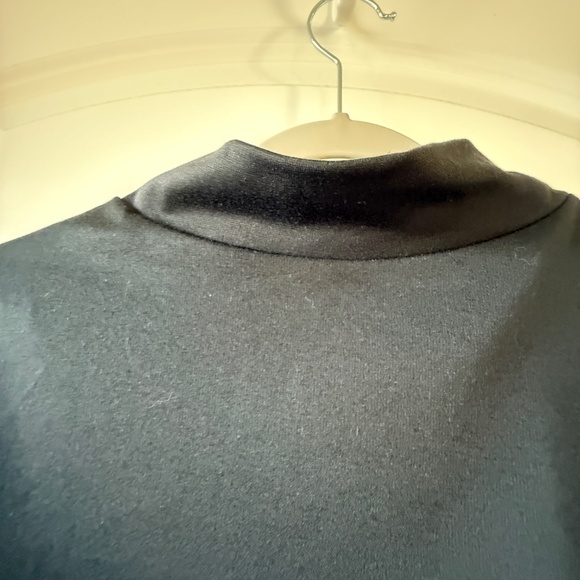 Twofer Black long sleeve mock neck tunic over blue and white stripe - Large - Picture 9 of 16